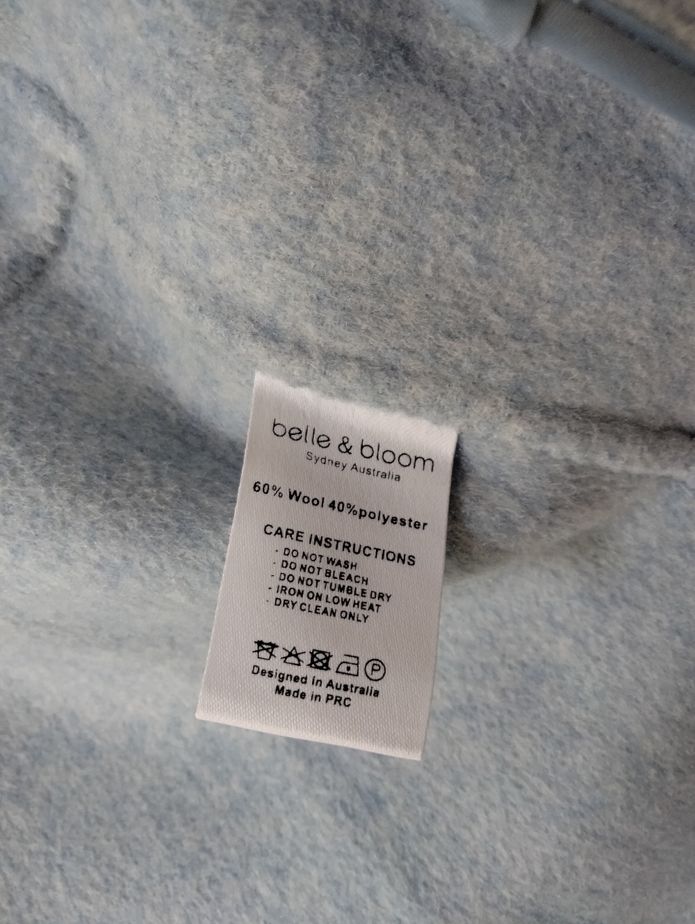 Light Blue Women's Wool-Blend Coat , Size Small - Picture 7 of 10